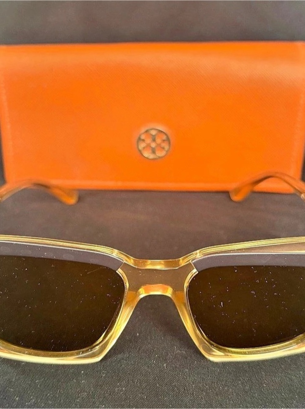 Tory Burch TY 5004 Two-Tone Rectangle Sunglasses Brown